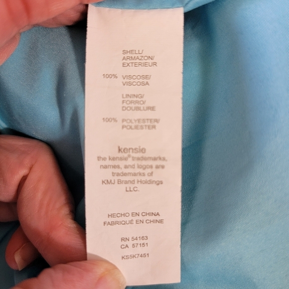 Kensie Blue Pink Plaid Ruffled Sleeveless Sundress V Neck Fit Flare Size Small - Picture 9 of 12